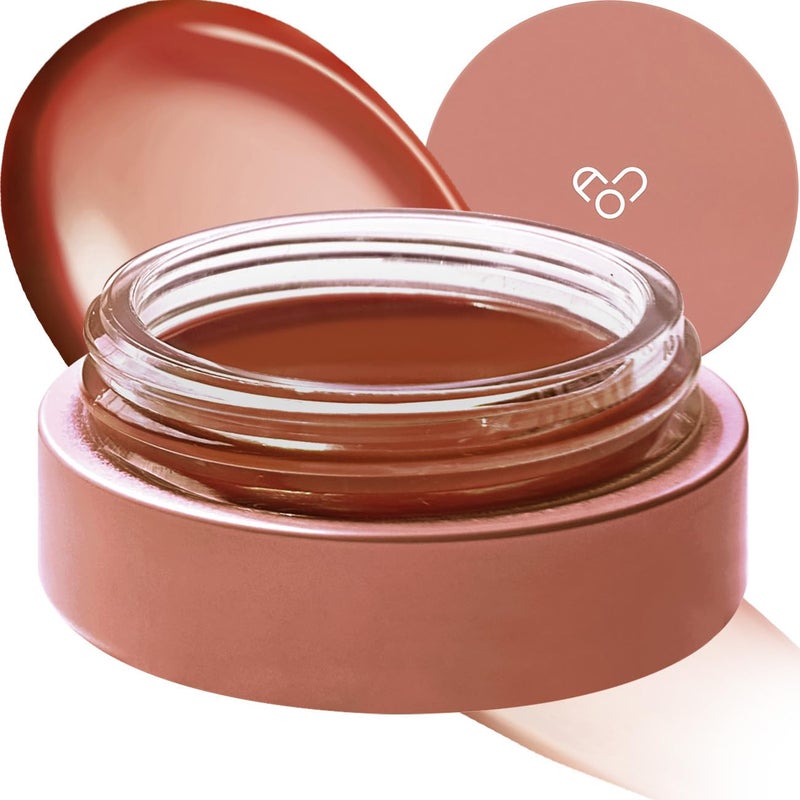 AOU GLOWY TINT BALM Tinted Lip Balm with Natural Gloss Instant Hydration for Chapped Lips 012Oz 05 Chocolate Balm