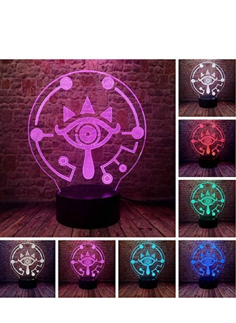 Action & Toy Figures  Flash Zelda Figure Modeling 3D Illusion LED Lamp Colorful Desk Sleeping Nightlight Japan Manga Cartoon action & toy figure
