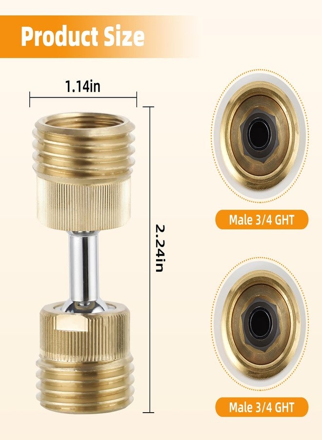 Hibbent Garden Hose Adapter, 3/4 Inch Swivel Brass Garden Hose Protector, Dual Rotation Male to Male Brass Connector with Extra 2 Washers - Image 4