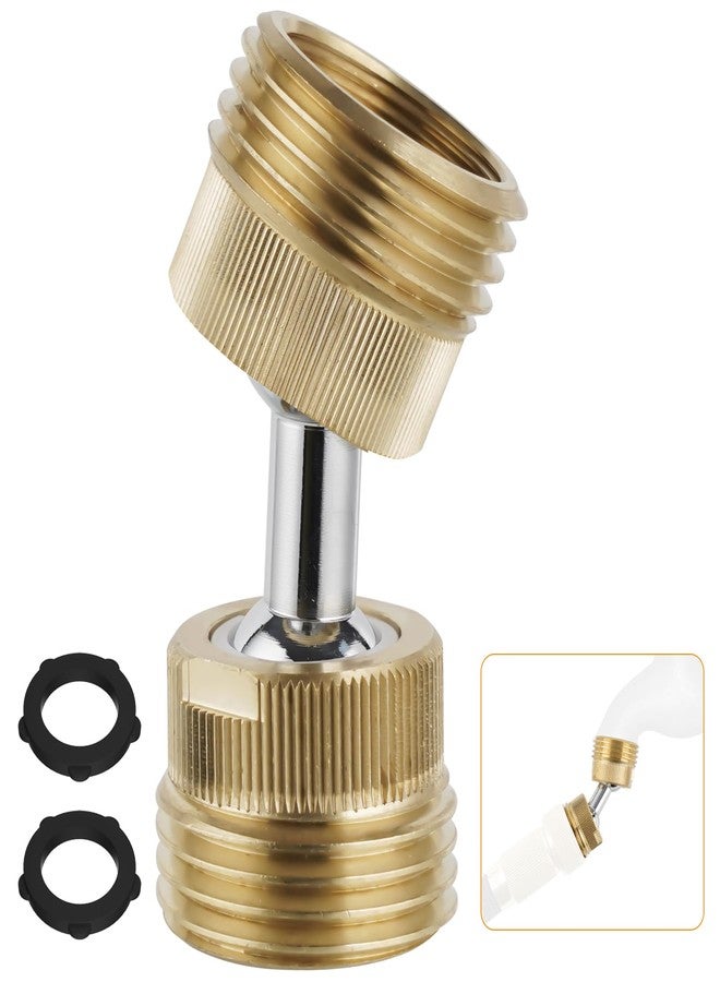 Hibbent Garden Hose Adapter, 3/4 Inch Swivel Brass Garden Hose Protector, Dual Rotation Male to Male Brass Connector with Extra 2 Washers - Image 1
