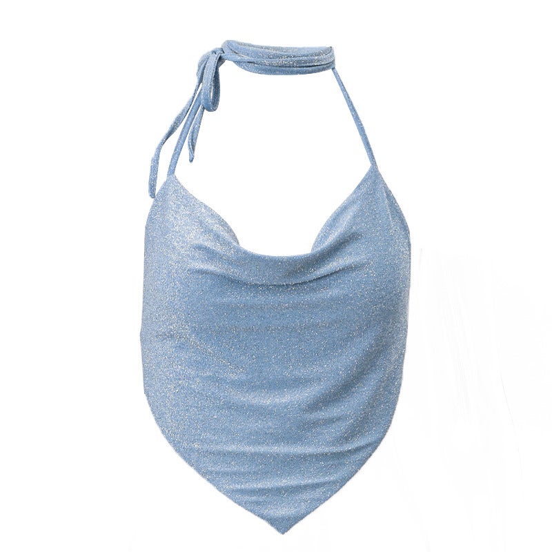 2025 Summer New Girl Sparkling Diamond Halterneck Suspender Fashion Backless Vest - Image 1