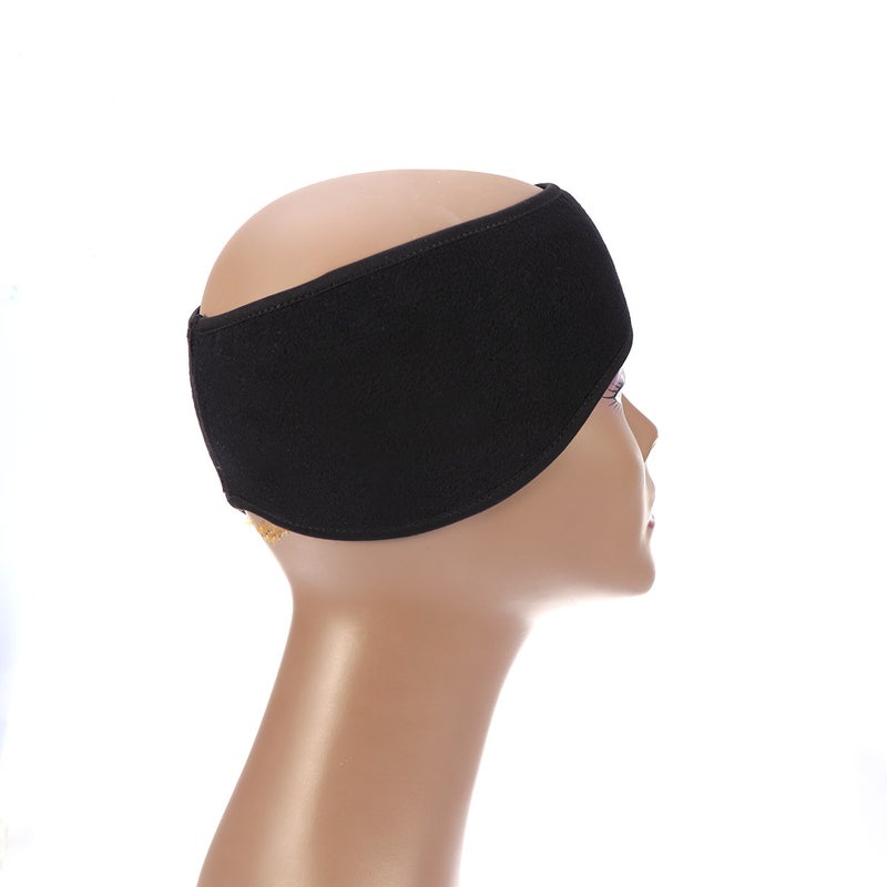 💄 رباط رأس للنساء والرجال سميك شتوي من الصوف قابل للتمدد للوقاية من البرد باللون الأسود - Image 4