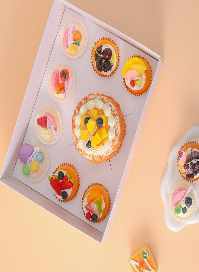 CHENZEM 5 Packs 1+8 bento cake box with Clear Window,1 muffin Cupcakes and 5 fold Cupcakes Box with insert and Stickers, for Valentine'Day Birthday Party Mother's day(White, 1+8(5 Pack)) - Image 5