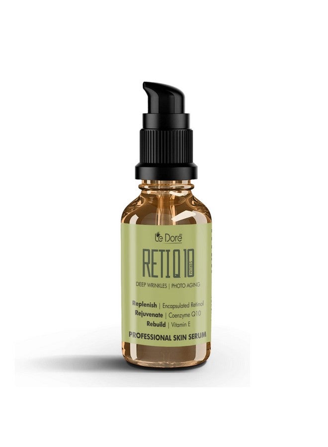 Le Dore Retiq10 Encapsulated Retinol 1% Coenzyme Q10 Vitamin E Hyaluronic Acid Bakuchiol Extract Plant Based Ceramide & Bisabolol Facial Serum For Anti Aging Boost Collagen Glowing Skin (15 Ml) - Image 1