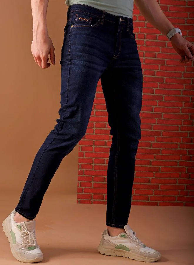 The Indian Garage Co Men Slim Fit Solid Mid-Rise Jeans