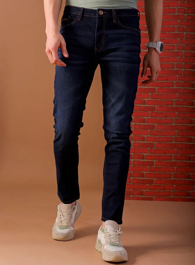 The Indian Garage Co Men Slim Fit Solid Mid-Rise Jeans
