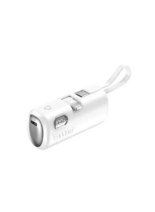 Earldom PD41 5000mAh 22.5W Mini Power Bank – White - Image 1