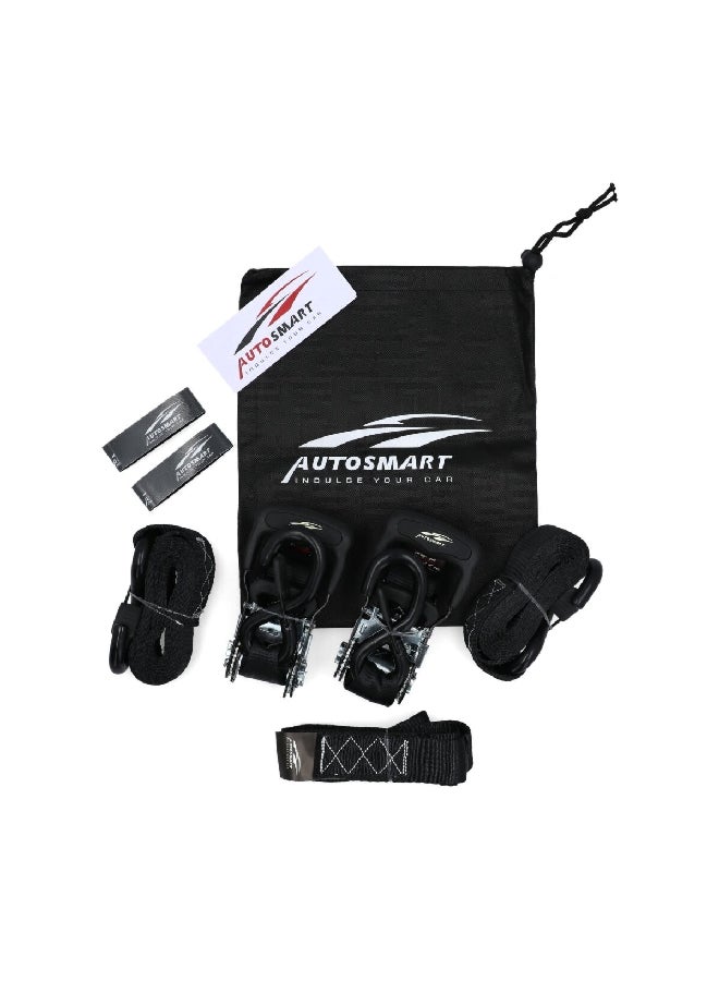 أوتو سمارت حزام بسقاطة 5 قطع لربط الأمتعة بالأسطح أسود 1.5 بوصة * 8 قدم - Image 4