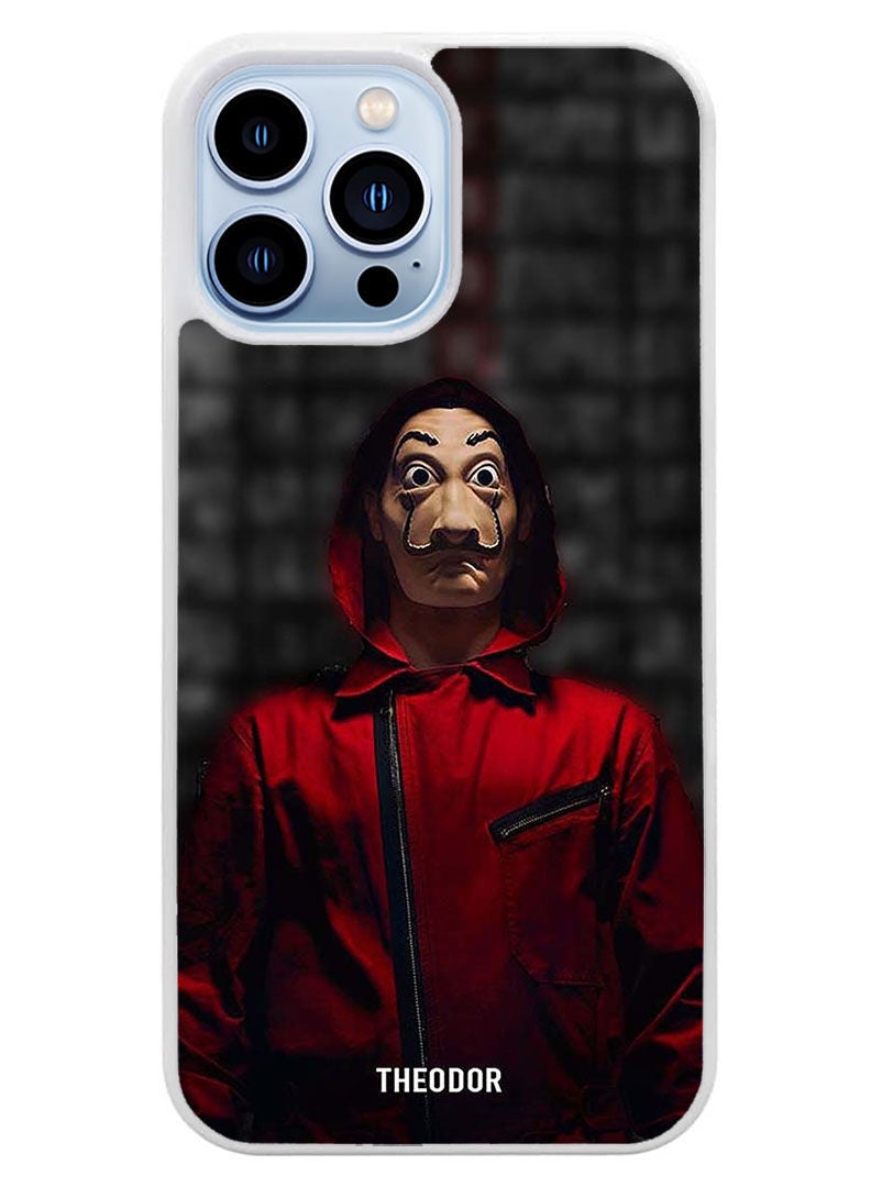 Theodor Protective Case Cover For APPLE IPHONE 14 Pro Max Red Jokar Mask (White Bumper) - Image 1