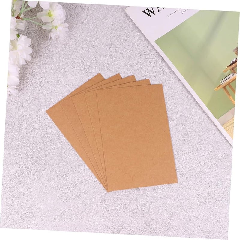 بطاقات ورق كرافت بني فاتح 200 قطعة بطاقات بريدية مزدوجة الوجه فارغة للكتابة والفنون والتهاني DIY - Image 3