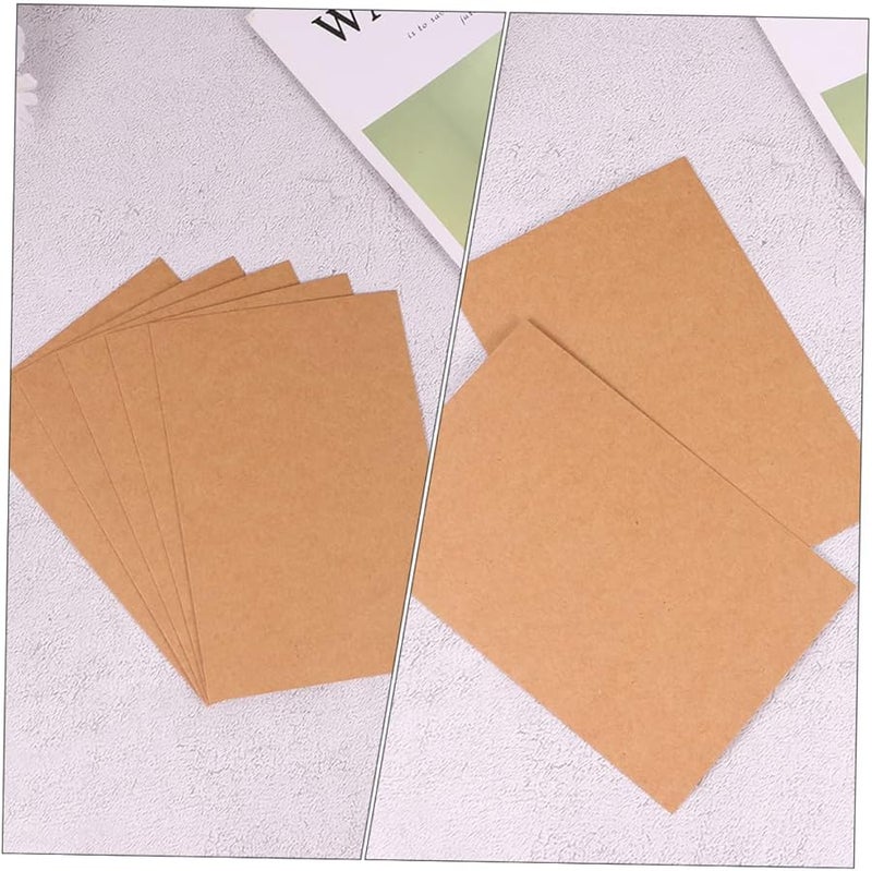 بطاقات ورق كرافت بني فاتح 200 قطعة بطاقات بريدية مزدوجة الوجه فارغة للكتابة والفنون والتهاني DIY - Image 5