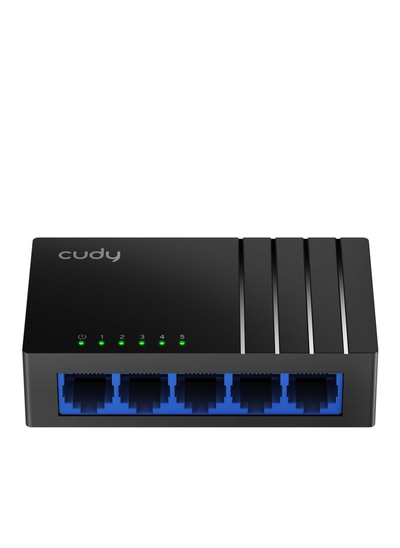 كودي - Cudy GS105D 5 Port Gigabit Ethernet Switch Desktop Ethernet Splitter Plastic Case Unshielded Switch Plug & Play - Image 1