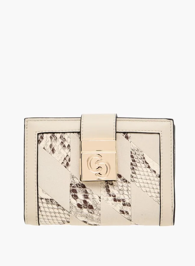 Celeste Womens Animal Print Bi-Fold Wallet With Button Closure