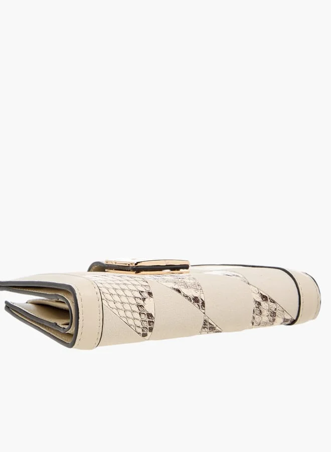 Celeste Womens Animal Print Bi-Fold Wallet With Button Closure