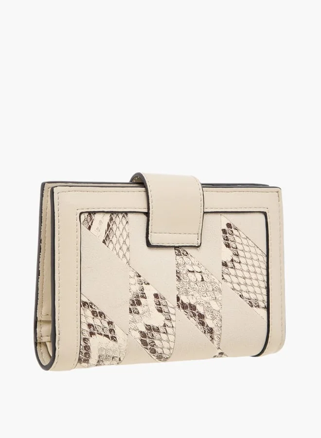 Celeste Womens Animal Print Bi-Fold Wallet With Button Closure