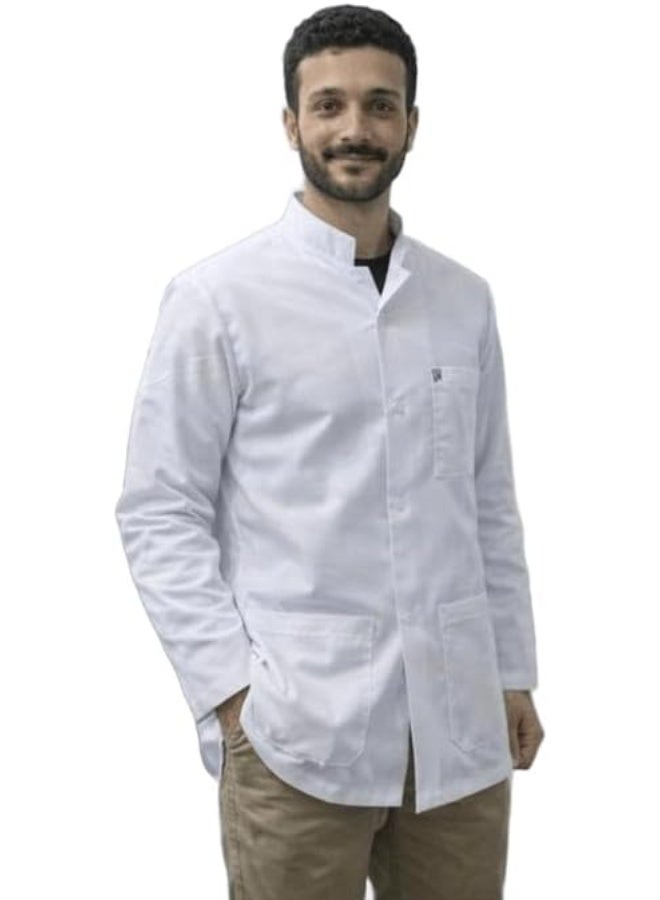 Classic Professional Dentist Lab Coat for Men and Women Lightweight Comfortable Long Sleeve Design - Image 1