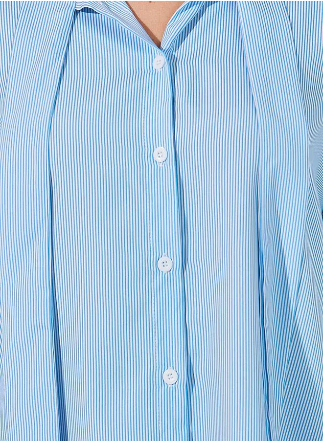 Styli Striped Relaxed Fit Shirt with Button Placket
