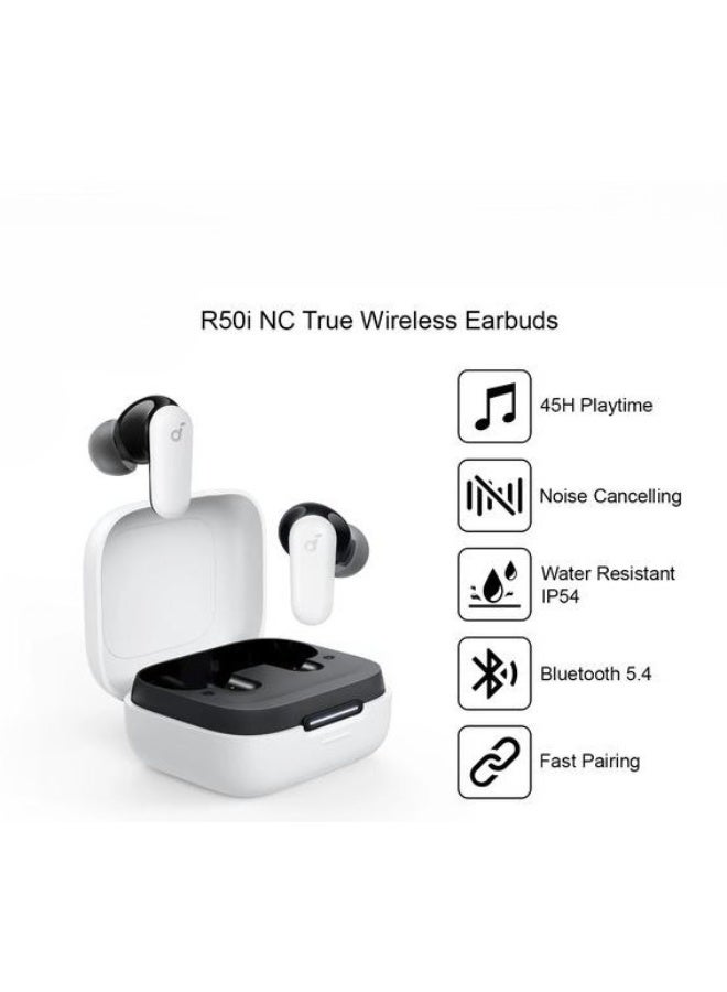 Panvil R50i NC |  Noise Cancelling Earbuds, Strong and Smart Noise Cancelling, Powerful Bass, 45H Playtime, 2-in-1 Case and Phone Stand, IP54, Wireless Earbuds, Bluetooth 5.4, App Control  (White) - Image 2