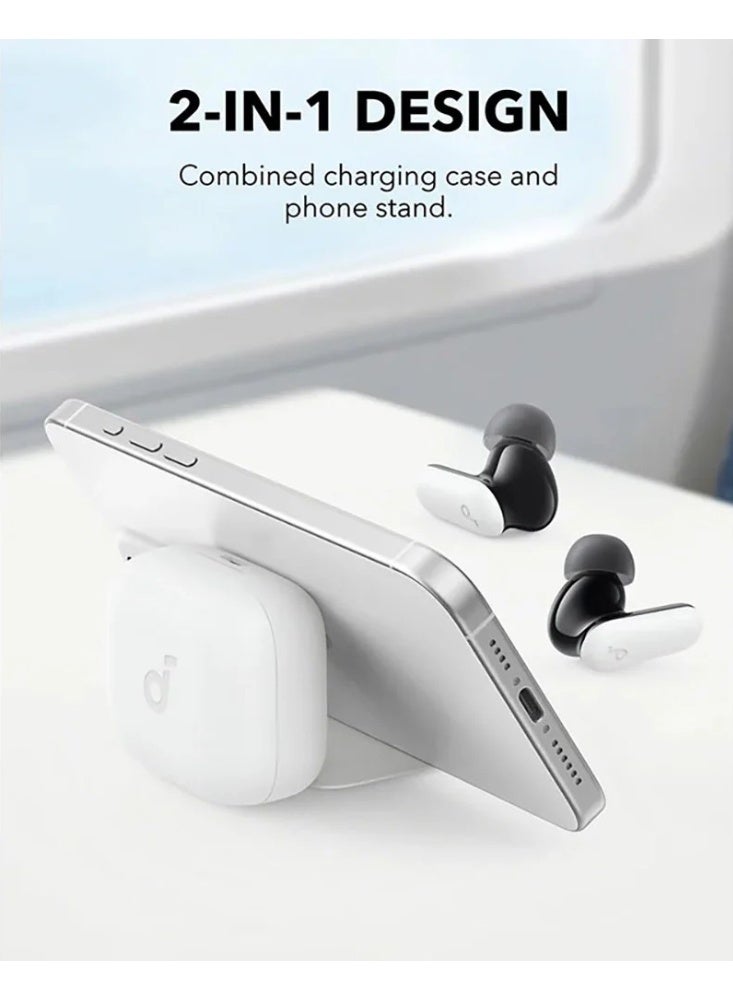 Panvil R50i NC |  Noise Cancelling Earbuds, Strong and Smart Noise Cancelling, Powerful Bass, 45H Playtime, 2-in-1 Case and Phone Stand, IP54, Wireless Earbuds, Bluetooth 5.4, App Control  (White) - Image 3
