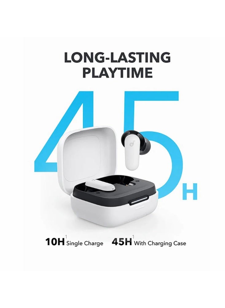 Panvil R50i NC |  Noise Cancelling Earbuds, Strong and Smart Noise Cancelling, Powerful Bass, 45H Playtime, 2-in-1 Case and Phone Stand, IP54, Wireless Earbuds, Bluetooth 5.4, App Control  (White) - Image 4