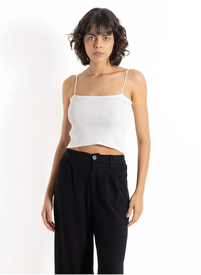 SHAPES RIBBED TOP WITH THIN STRAPS