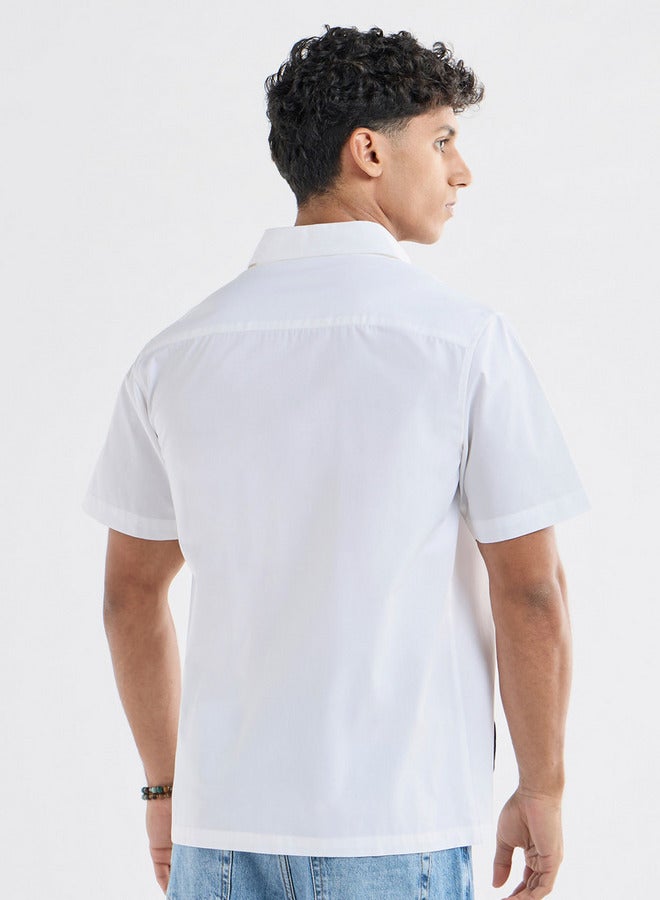 سبلاش فيڤ قميص بأكمام قصيرة وبزخارف ورق شجر - Image 3