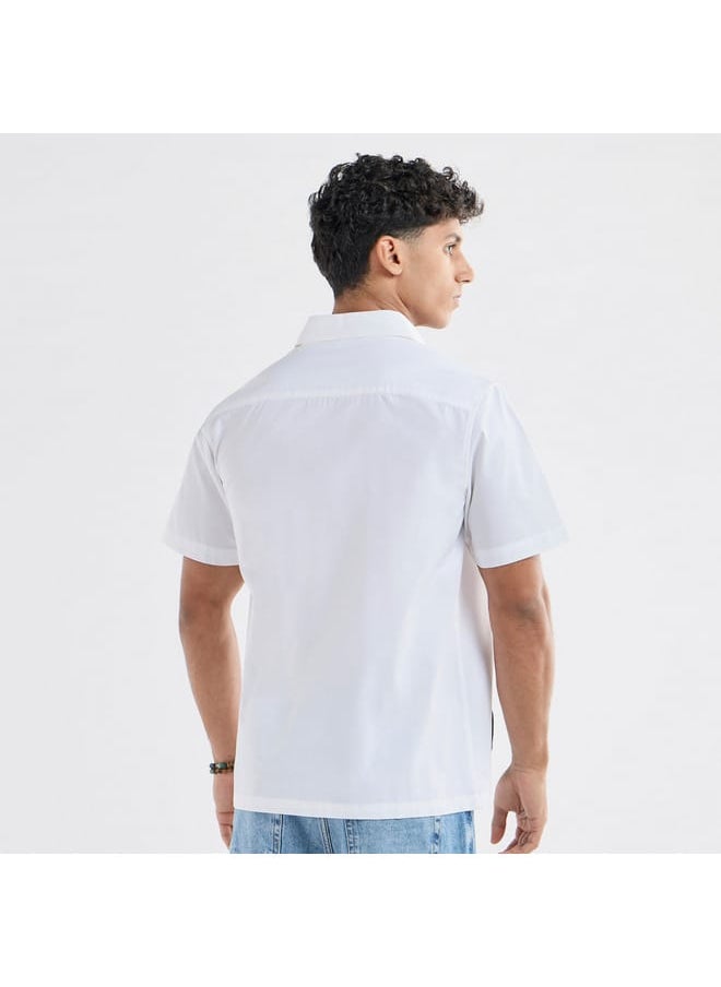 FAV - Leaf Applique Detail Shirt with Short Sleeves - Image 1