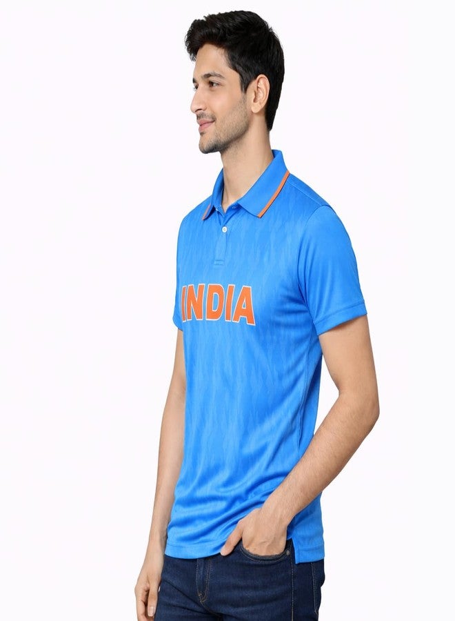 CAMBRIDGE | Suryakumar 63 | Team India Fan Jersey | Cricket T-Shirt | Regular Fit Tshirt | T20 Worldcup | Lightweight Breathable Sportswear | Cricket Blue T-Shirt for Men - Large - Image 5