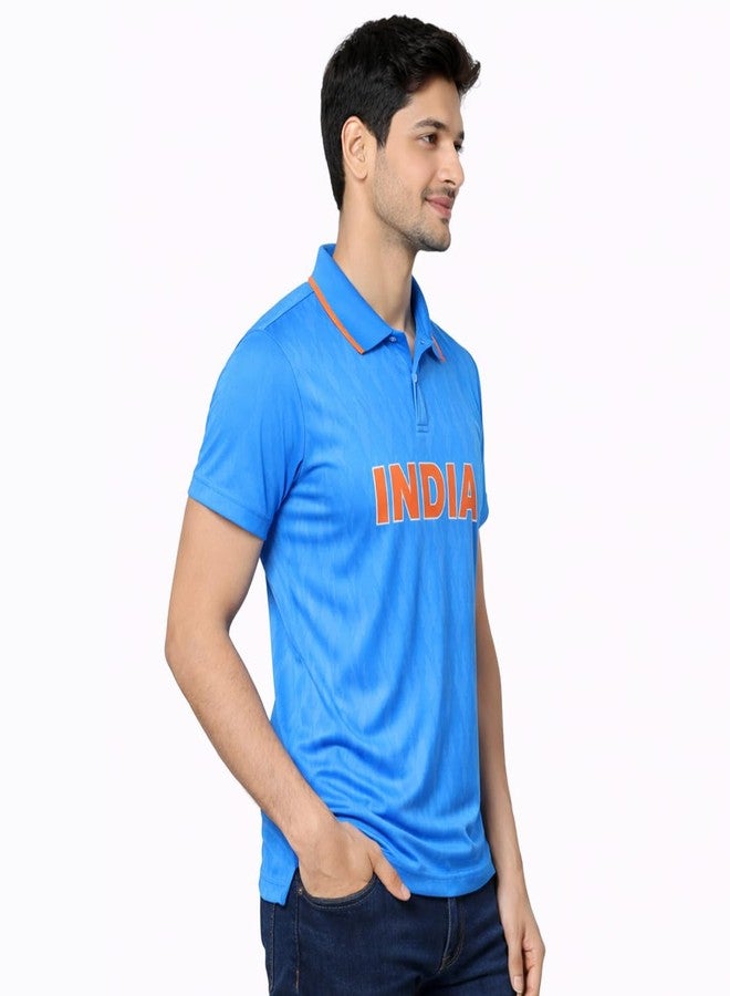 CAMBRIDGE | Suryakumar 63 | Team India Fan Jersey | Cricket T-Shirt | Regular Fit Tshirt | T20 Worldcup | Lightweight Breathable Sportswear | Cricket Blue T-Shirt for Men - Large - Image 4