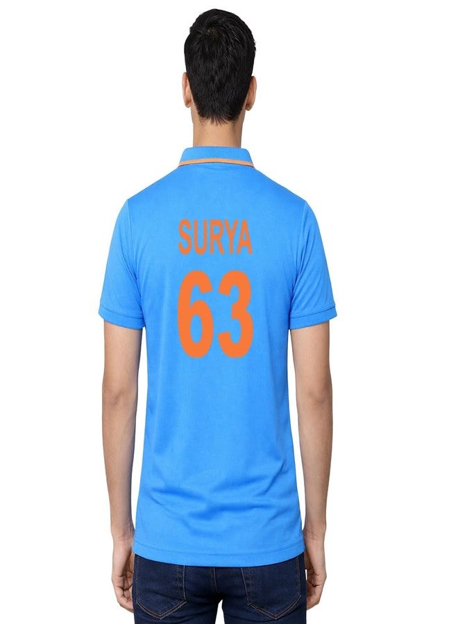 CAMBRIDGE | Suryakumar 63 | Team India Fan Jersey | Cricket T-Shirt | Regular Fit Tshirt | T20 Worldcup | Lightweight Breathable Sportswear | Cricket Blue T-Shirt for Men - Large - Image 2