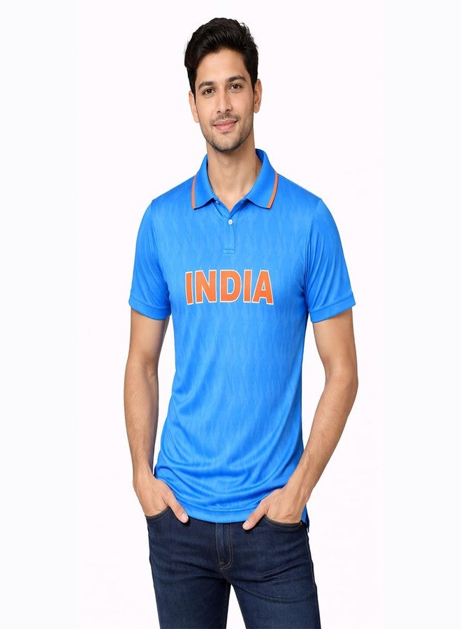 CAMBRIDGE | Suryakumar 63 | Team India Fan Jersey | Cricket T-Shirt | Regular Fit Tshirt | T20 Worldcup | Lightweight Breathable Sportswear | Cricket Blue T-Shirt for Men - Large - Image 3