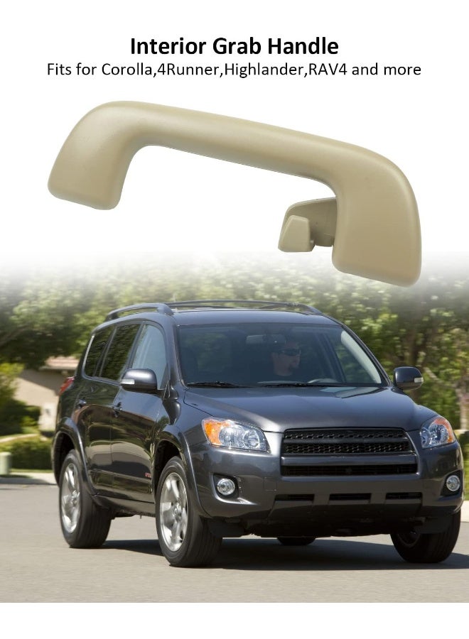 YIGUCS 74610-52020 Inner Roof Pull Handle Grab Fits for Toyota Model for Corolla 4Runner Highlander RAV4 and More, Auto Roof Pull Handle Grab Rail (Beige) - Image 2
