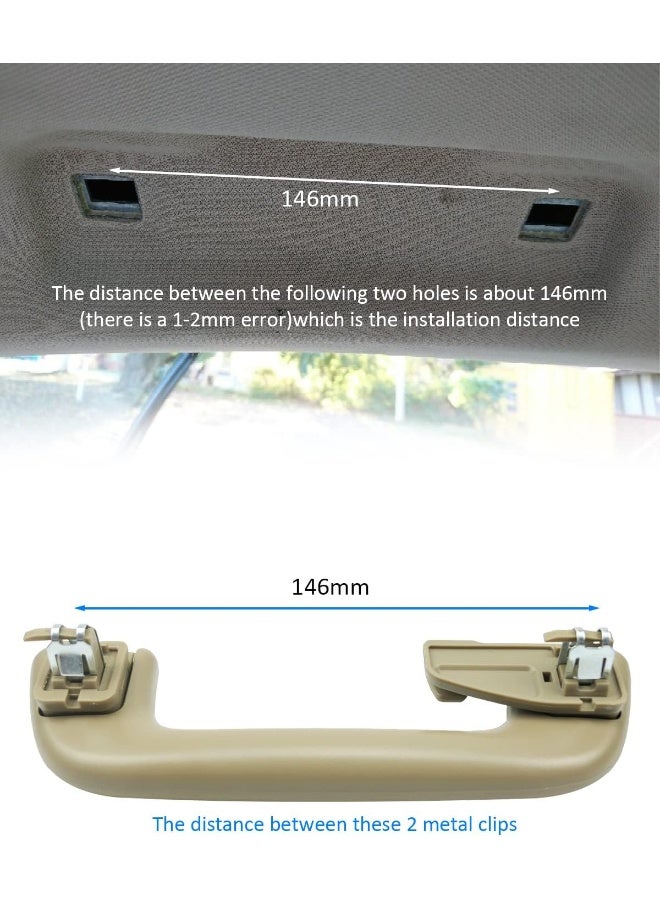 YIGUCS 74610-52020 Inner Roof Pull Handle Grab Fits for Toyota Model for Corolla 4Runner Highlander RAV4 and More, Auto Roof Pull Handle Grab Rail (Beige) - Image 4