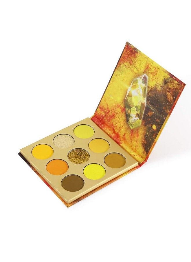 docolor - Eyeshadow Palette 9 Colors Gemstone Shadow Palette Highly Pigmented Mattes Shimmers Naked Smokey Glitter Cream Colorful Powder Blendable Long Lasting Waterproof Makeup PaletteYellow - Image 1