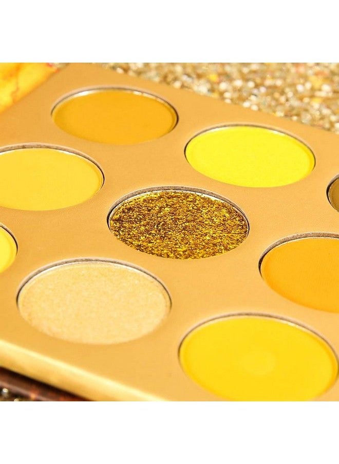 docolor - Eyeshadow Palette 9 Colors Gemstone Shadow Palette Highly Pigmented Mattes Shimmers Naked Smokey Glitter Cream Colorful Powder Blendable Long Lasting Waterproof Makeup PaletteYellow - Image 1