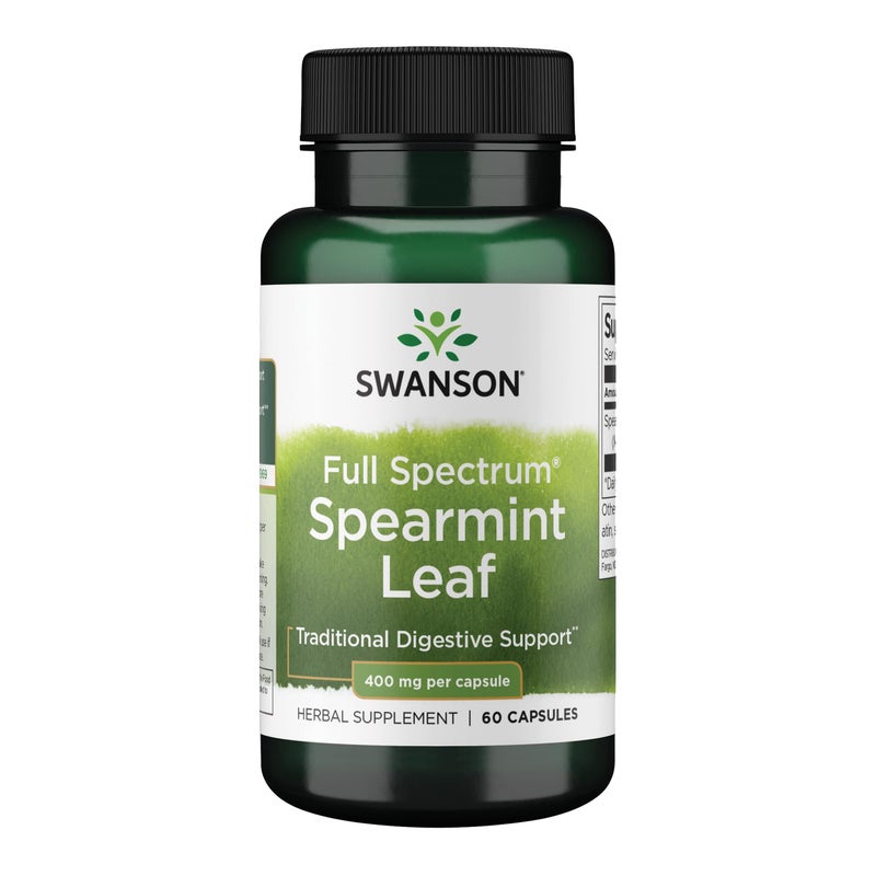 Swanson Spearmint Leaf Mentha Spicata Full Spectrum Herbal Supplement Supporting Digestive Health Mild Stomach Issues Natural Formula Supporting Health Wellness 60 Capsules 400mg Each - Image 3