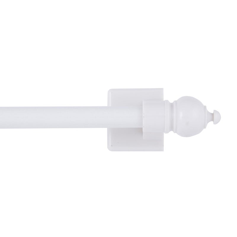 Kenney 7/16" Multi-Use Adjustable Petite Cafe Magnetic Rod, 16-28", White - Image 1