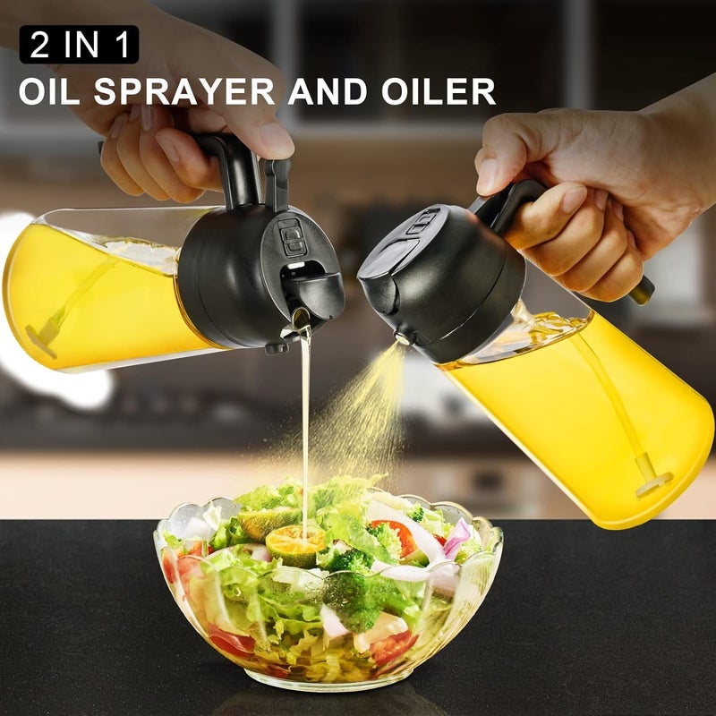 Xariya Oil Dispenser Bottle Oil Spray Bottle for Cooking Oil Sprayer for Air Fryer Oil and Vinegar Pourer and Sprayer Bottle Kitchen Oil Bottle 500ml Multicolor - Image 2