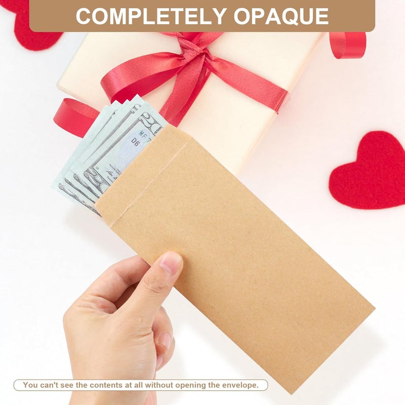 Joyberg 120 PCS Money Envelopes for Cash Kraft Paper, 6.5”x3.2” Small Cash Envelopes for Money Self-Adhesive, Money Saving Challenge Coin Envelopes for Coin, Check, Cash, Budget, Small Item Organizer - Image 4