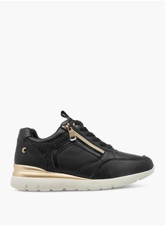 Le Confort Women Panelled Sneakers with Lace-Up Closure and Wedge Heels  - Image 3