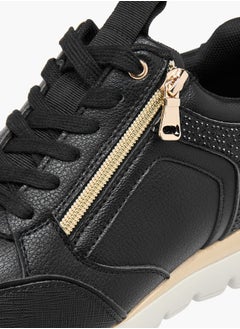 Le Confort Women Panelled Sneakers with Lace-Up Closure and Wedge Heels  - Image 4