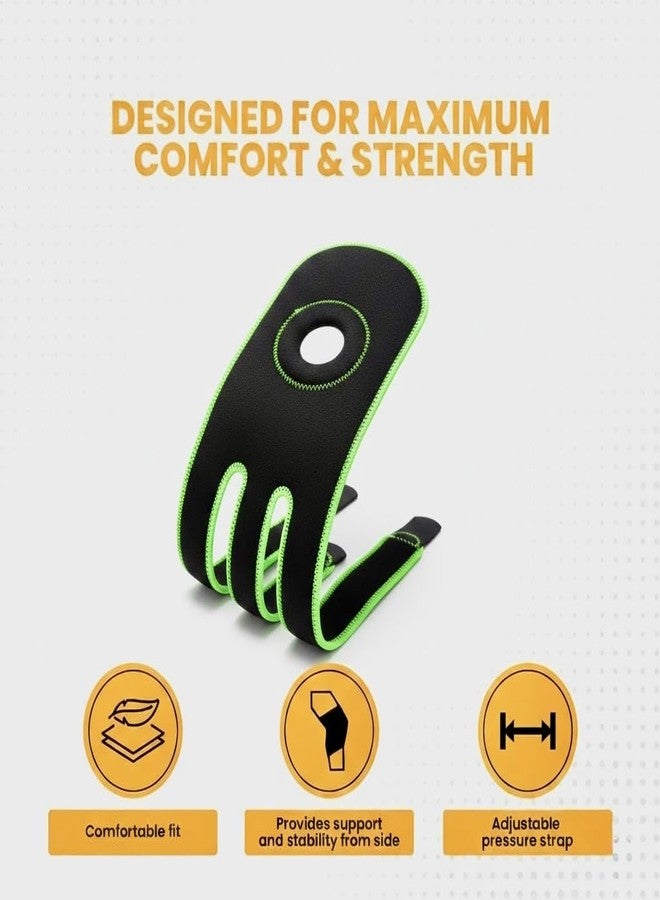 DOLTAS Knee Brace Pair Neon Green - Open Pateela Knee Support for Gym, Running, Arthritis, Joint Pain & Injury Recovery Men & Women| Stabilizes Kneecap & Relieves Knee Pain (2 Pcs) - Image 4