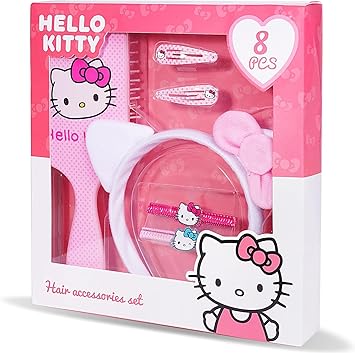 Hello Kitty Hair Accessories Gift Set Includes Hello Kitty Hair Brush Headband Hair Clips Elastics Perfect Hello Kitty Gifts for Girls Kids Cute Hello Kitty Accessories for Everyday Use - Image 1