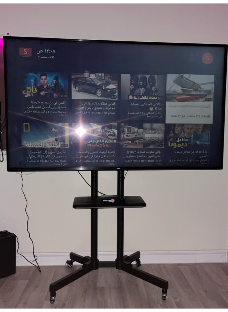 Mobile TV Stand for 32–75" Screens with Laptop Shelf & Lockable Wheels - Image 1