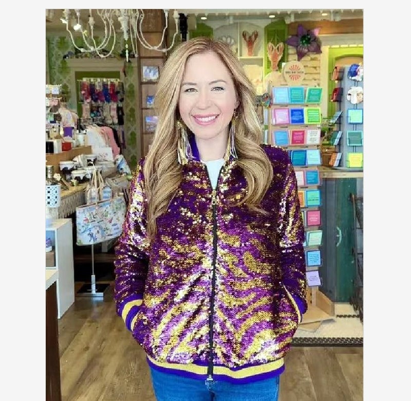 2023 Festive Gradient Sequin Zip Jacket Pattern 2  - Image 1