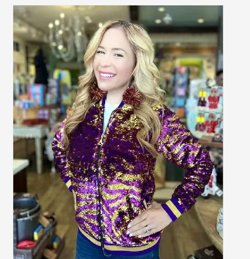 2023 Festive Gradient Sequin Zip Jacket Pattern 2  - Image 4