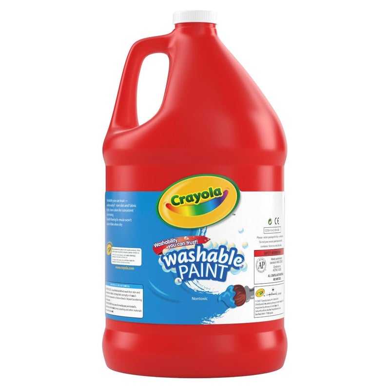 Crayola Washable Red Paint, 1 gallon Size, Painting Supplies in Bulk - Image 2