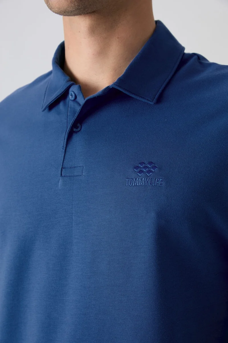 Tommy Life Parliament Basic Logo Standard Pattern Knitwear Polo Collar Men's T-Shirt - 87748