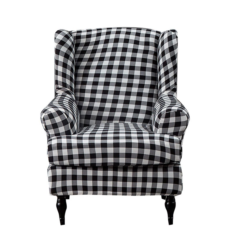 Wing Chair Slipcovers 2 Pieces Stretch Spandex Wingback Chair Covers Sofa Slipcover Printing Wingback Armchair Slipcovers Furniture Protector Couch Soft with Elastic Bottom for Wingback Chairs13