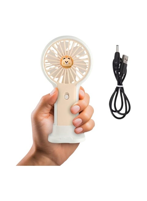Mini Portable USB Hand Fan, USB Fan Portable High Speed, Mini USB Desktop & Handheld Fan - 1.5W Power, Single Speed Mode, Portable with Stand, DD 5627 (Beige)